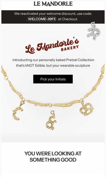 You were looking at something good - email from Le Mandorle
