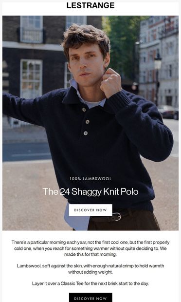 Keep warm in feather-soft lambswool - email from Lestrange