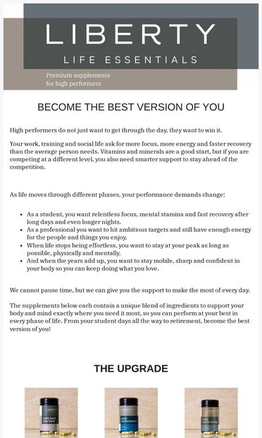 Become the best version of you! - email from Liberty Life Essentials