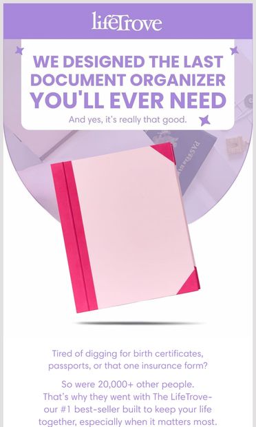 You Need This Binder! - email from LifeTrove