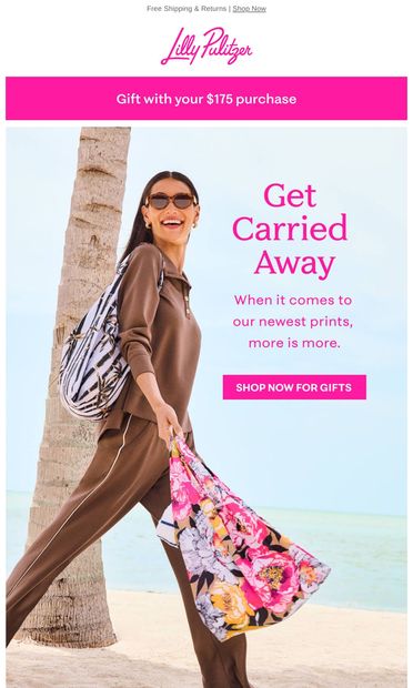 Reusable Bag Sets with Your $175 Spend - email from Lilly Pulitzer