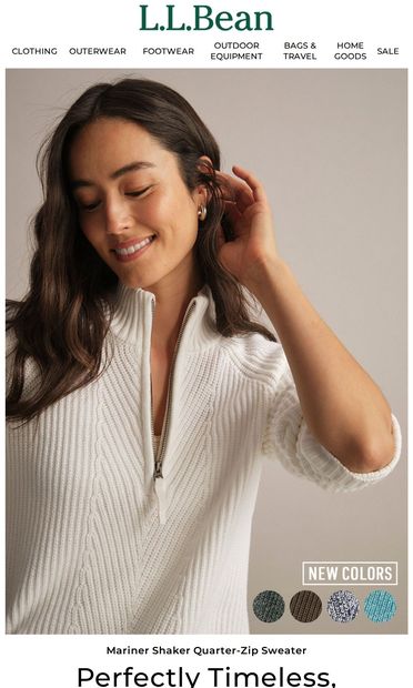 The Shaker Sweater with Easy Everyday Style - email from L.L.Bean