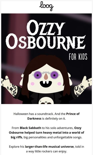 Ozzy Osbourne… for kids 🤘🦇 - email from Loog Guitars