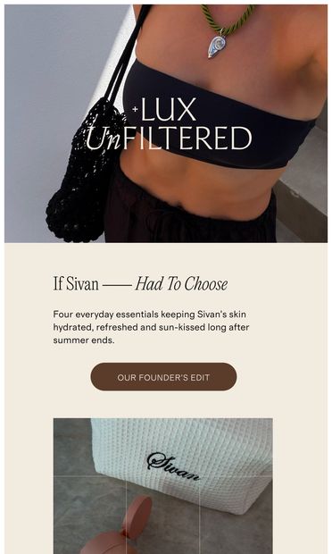 If Sivan Had To Choose.... - email from + Lux Unfiltered