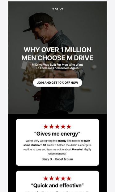 Why Over 1 Million Men Choose M Drive - email from M Drive