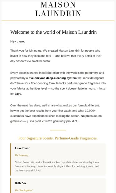 Welcome to the world of Maison Laundrin - email from Maison Laundrin