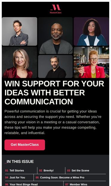 3 ways to ensure your ideas are heard - email from MasterClass