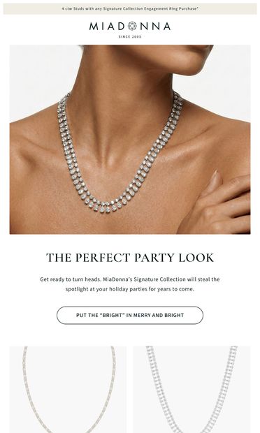 Bright Parties, Brighter Looks - email from MiaDonna