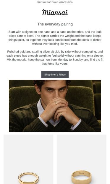 A signet, a band, a stack - email from Miansai