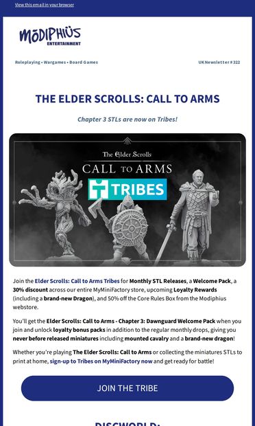 (UK) Round-Up #322 - The Elder Scrolls: Call to Arms - email from Modiphius