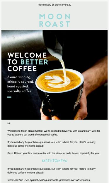Welcome to Moon Roast - email from Moon Roast Coffee