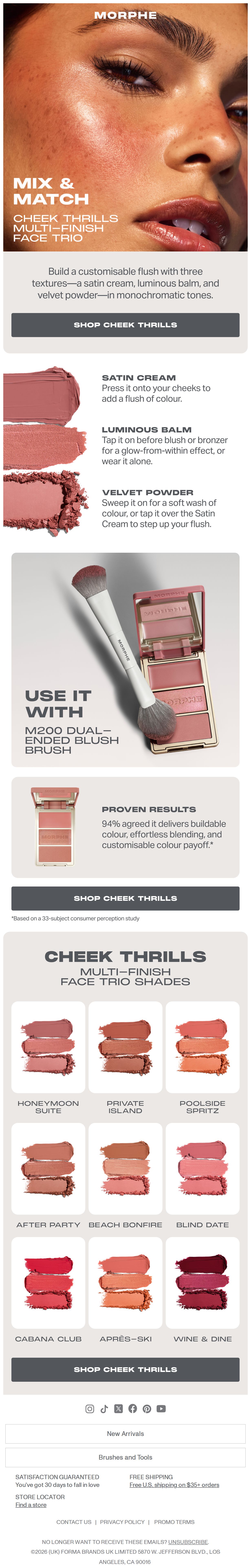 Customise your flush - email from Morphe