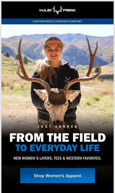 A few new things for the hunting women in your life - email from Muley Freak
