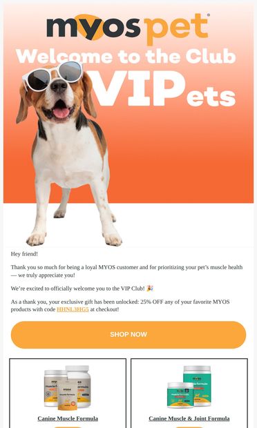 We LOVE that you LOVE us! - email from Myos Pet