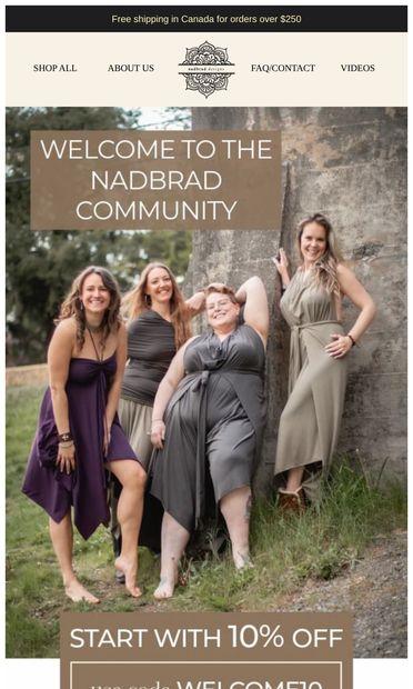 Welcome to the Nadbrad Community! - email from Nadbrad