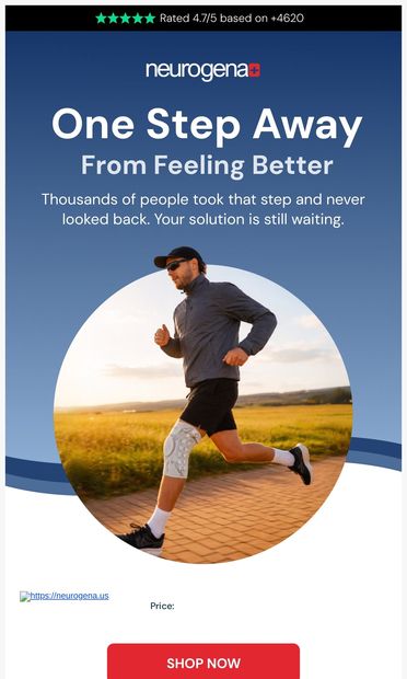 One step away from feeling better - email from Neurogena