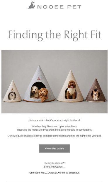 Which size is right for them? - email from Nooee Pet