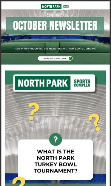 Get Ready for What's Next! - email from North Park Sports Complex