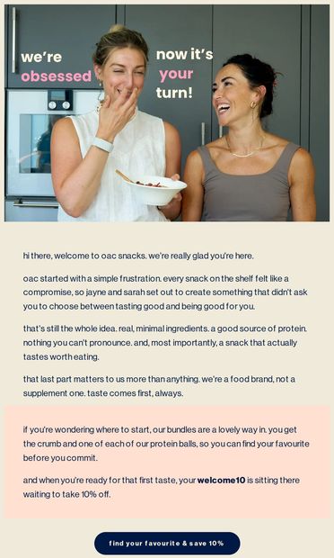 nice to meet you - email from oac