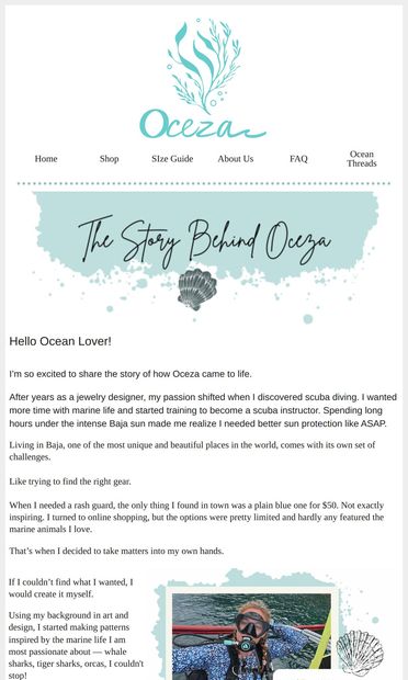 How Oceza Came to Be 🐚✨ - email from Oceza