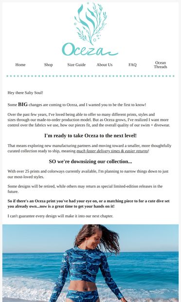 The Next Chapter of Oceza Starts With YOU 🌊 - email from Oceza