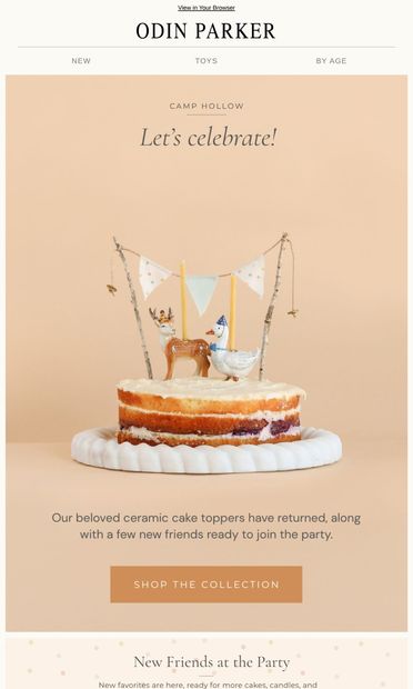 New & Returning Cake Toppers - email from Odin Parker
