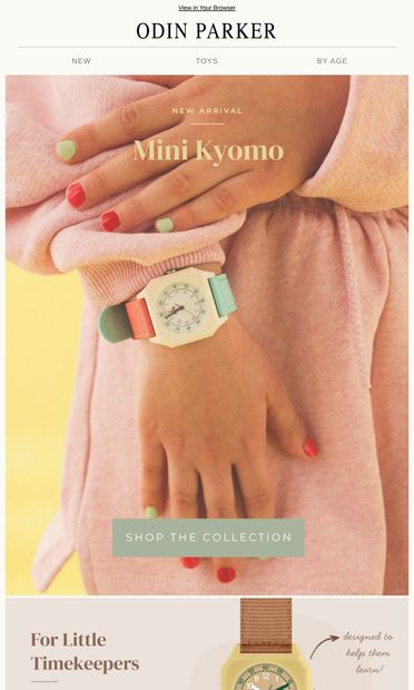 New Watches for Little Timekeepers - email from Odin Parker
