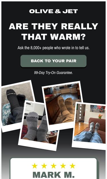 The socks you picked are a crowd favourite! - email from Olive & Jet