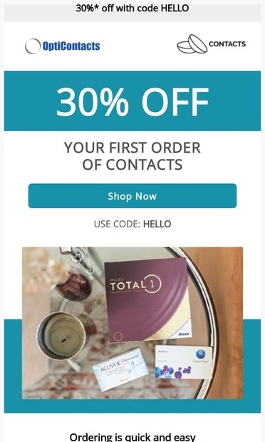Your Contacts Are on Sale Today 📣 - email from OptiContacts