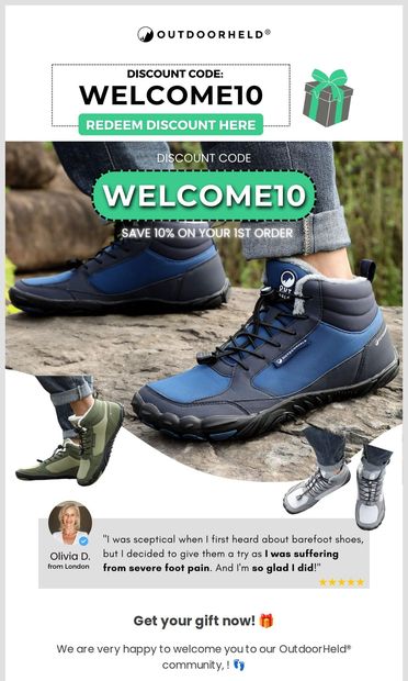 😱 Save 10% off your order now - email from OutdoorHeld