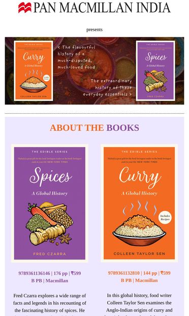 Add some flavor to your reading list 📚🥘 - email from Pan Macmillan India