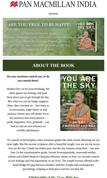 Are you free to be happy? - email from Pan Macmillan India