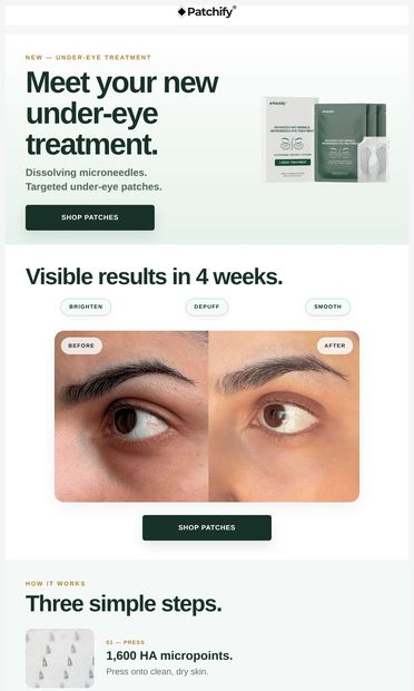 NEW: Microneedle Under-Eye Patches ✨ - email from Patchify