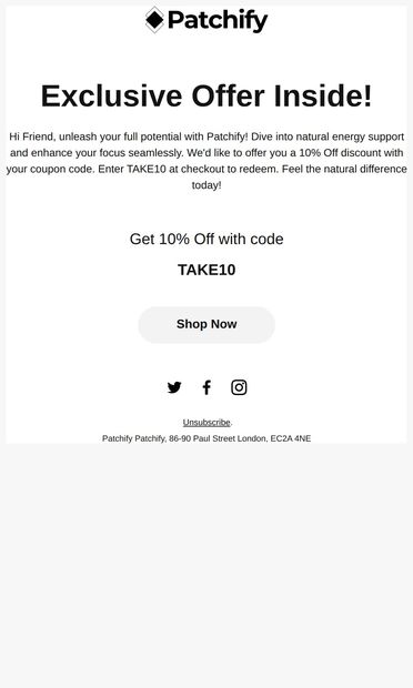 Unlock your special Patchify offer now! - email from Patchify