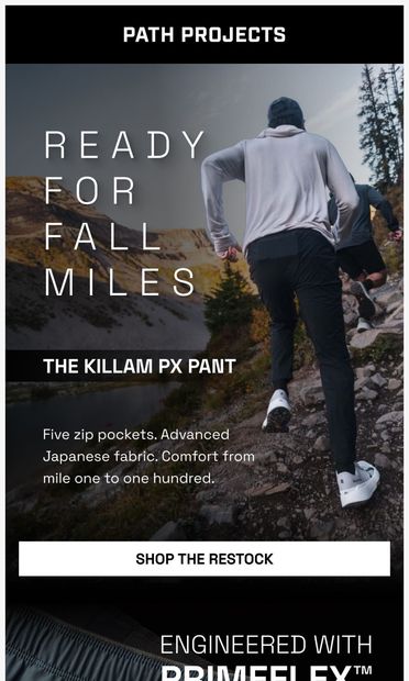 Cold mornings, warm legs - email from Path Projects