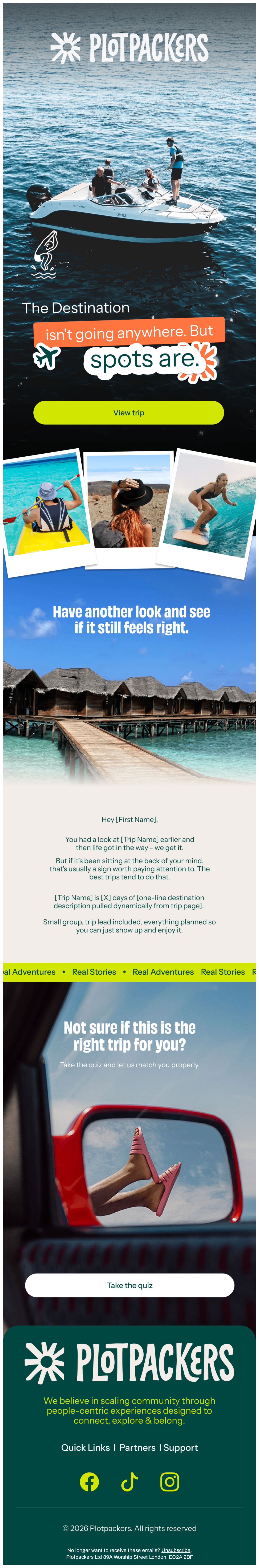 Still thinking about it? - email from Plotpackers