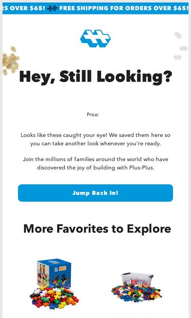 Hey π, Still Looking? - email from Plus-Plus