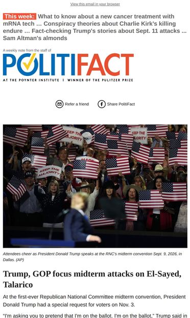 Trump’s midterm request: ‘Pretend I’m on the ballot’ - email from PolitiFact