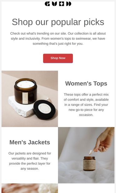 Shop our top styles and find your fit. - email from Raspberry Smoke Online Store
