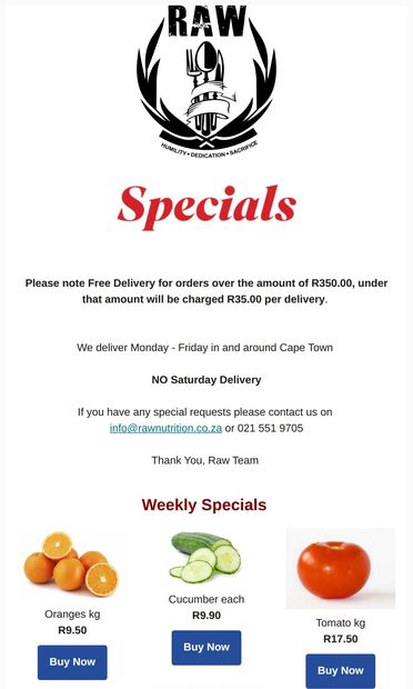 Fresh deals are calling 🍊🛒 - email from Raw