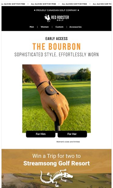 New Drop: The Bourbon 🥃 - email from Red Rooster Golf