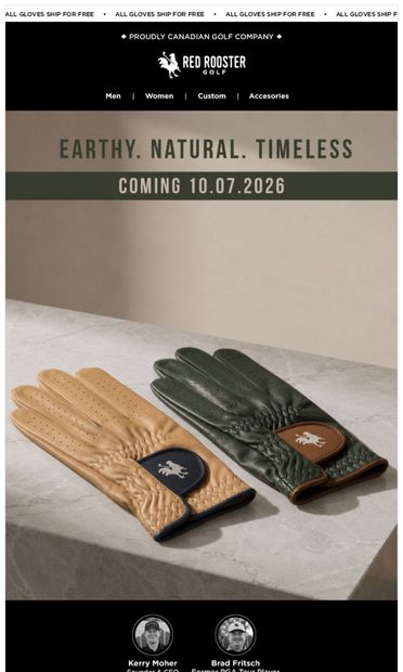 NEW GLOVE DROP: Next Week! - email from Red Rooster Golf