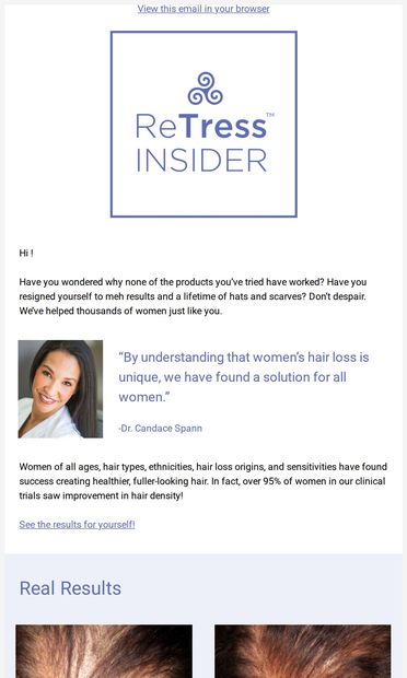 ReTress Insider: Results You Can See - email from ReTress