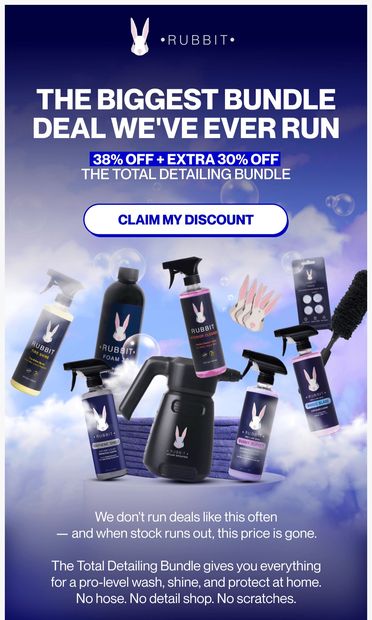The detailing bundle just got a lot cheaper - email from Rubbit