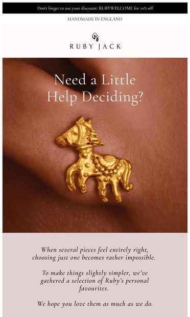 Still deciding? Let Ruby guide you - email from Ruby Jack