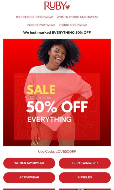 🔴Grab EVERYTHING at 50% OFF - email from Ruby Love