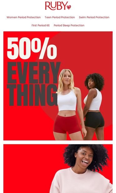 HALF-OFF EVERYTHING❤️❤️ - email from Ruby Love