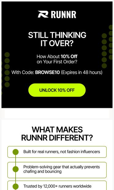 Let's make this easy for you - email from RUNNR Activewear