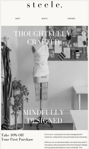 Thoughtfully crafted, mindfully designed - email from s t e e l e .