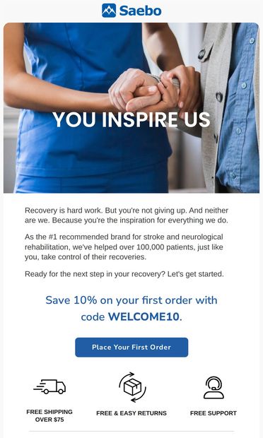 Welcome to the Saebo Family - email from Saebo